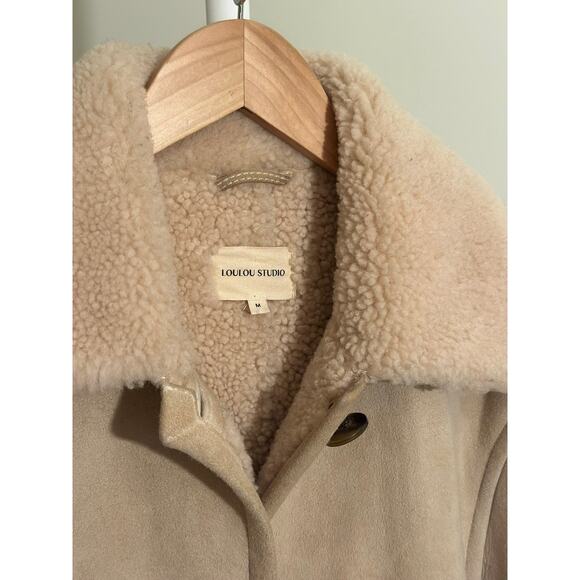 LouLou Studio Shearling Jacket — Cream / Oat, Size M - Picture 2 of 8